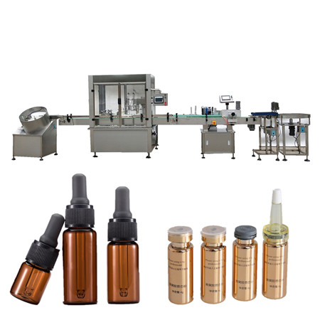 Toidukvaliteediga täisautomaatne e vedeliku tootmisliini viaalide pudelite täitmise korgimasin